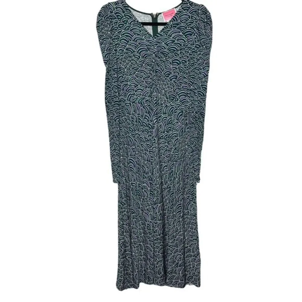 Kate Spade New York Party Bubbles V‎ Neck Long Sleeve Midi Dress Size 10